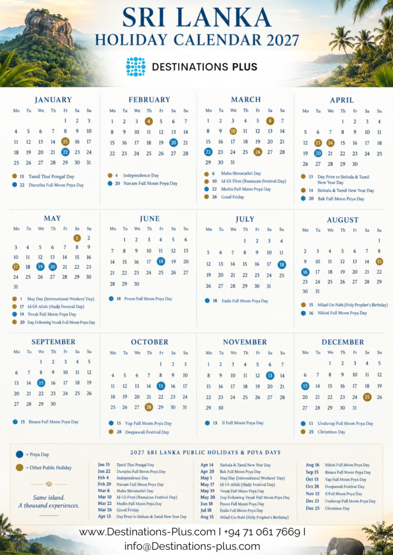 Sri Lanka Calendar 2027